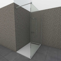 Glazen douchewand | Chroom