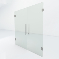 Dubbele glazen pendeldeur | RVS