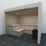 Glazen saunawand met deur | Chroom