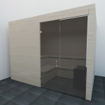 Glazen saunawand met deur