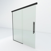 Glazen schuifdeur met zijpaneel | Zwart