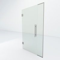 Glazen pendeldeur met zijpaneel | RVS