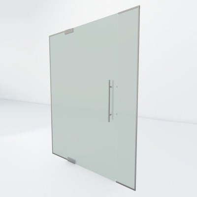 Glazen taatsdeur met dubbel zijpaneel | RVS