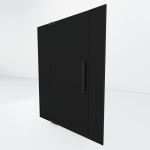 Glazen taatsdeur met dubbel zijpaneel | Zwart