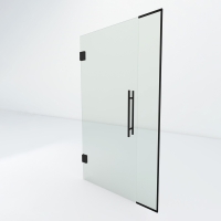 Glazen pendeldeur met zijpaneel | Zwart