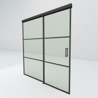 Steel look schuifdeur met zijpaneel | Slim 3