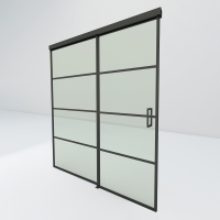 Steel look schuifdeur met zijpaneel | Slim 4