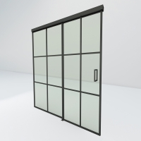 Steel look schuifdeur met zijpaneel | Slim 6