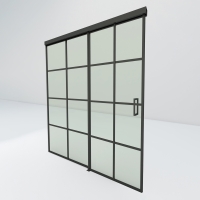 Steel look schuifdeur met zijpaneel | Slim 8