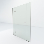 Glazen douchedeur met zijpaneel | RVS