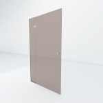 Glazen douchedeur aan zijpaneel | RVS