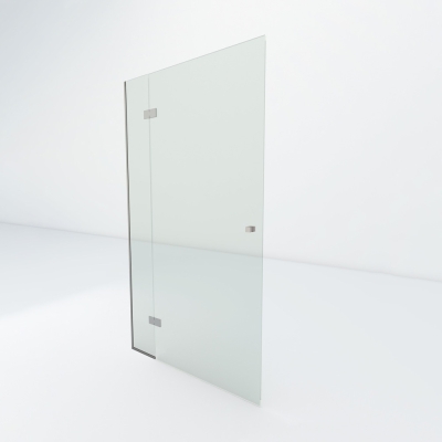 Glazen douchedeur aan zijpaneel | RVS