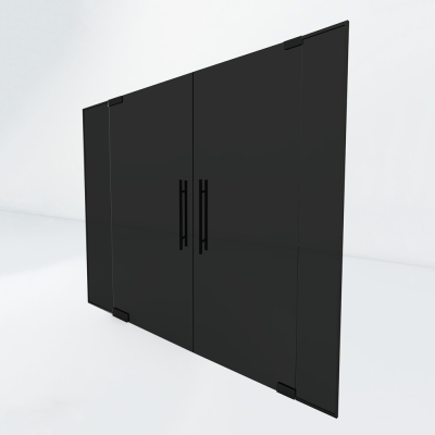 Dubbele taatsdeur met zijpaneel | Zwart