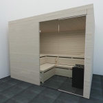 Glazen saunawand met deur | RVS