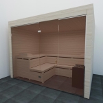 Dubbele saunawand met deur