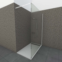 Glazen douchewand | Wit