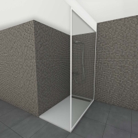 Glazen douchewand tot plafond | Wit