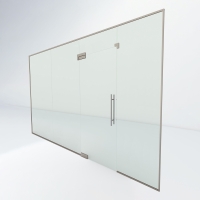 Glazen wand met taatsdeur | RVS