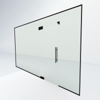 Glazen wand met taatsdeur | Zwart