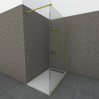Glazen douchewand | Goud