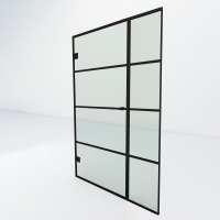 Steel look douchedeur met zijpaneel | Slim 4