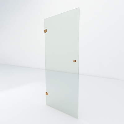 Glazen douchedeur | Koper