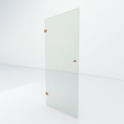 Glazen douchedeur | Koper