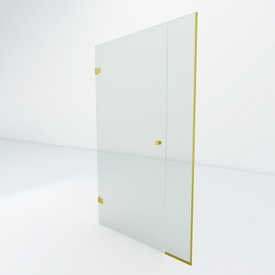 Glazen douchedeur met zijpaneel | Goud
