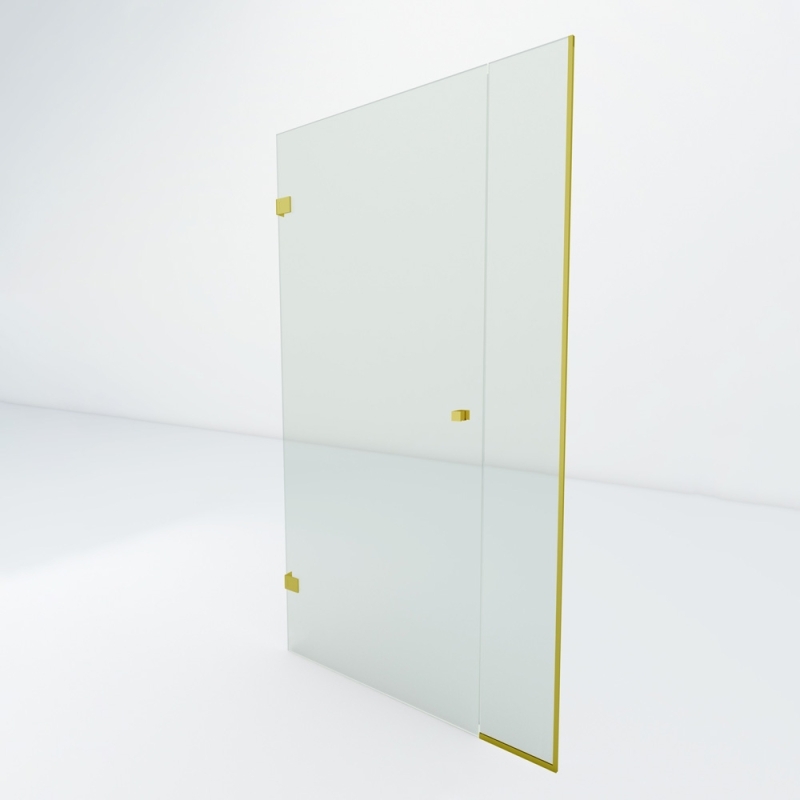 Glazen douchedeur met zijpaneel | Goud