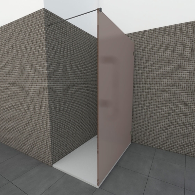 Glazen douchewand | Gun metal
