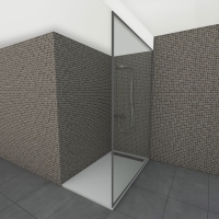 Glazen douchewand tot plafond | Gun metal