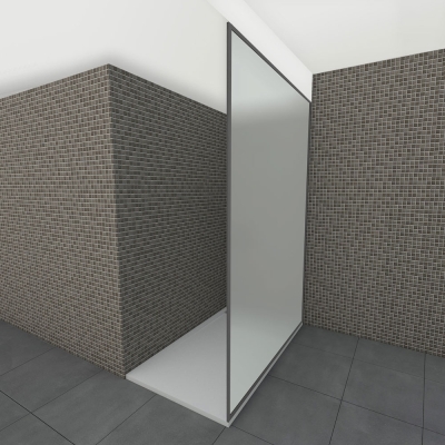 Glazen douchewand tot plafond | Gun metal