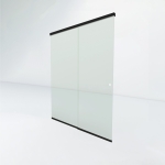 Glazen schuifwand | Zwart