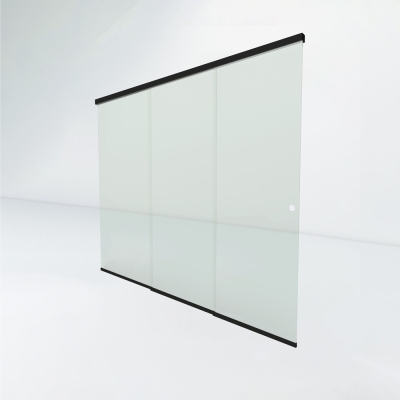 Glazen schuifwand | Zwart