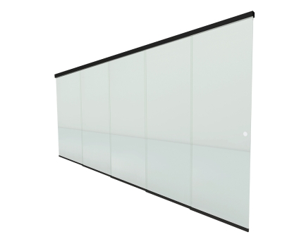 Glazen schuifwand | Zwart
