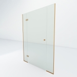 Glazen douchedeur met zijpaneel | Koper