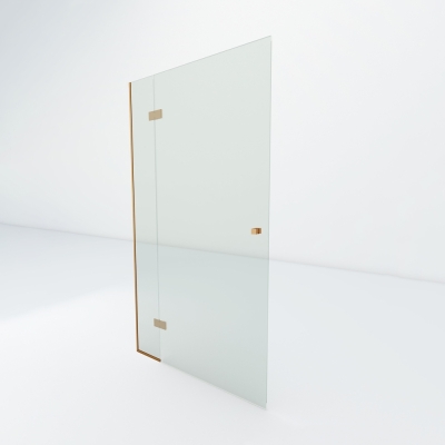 Glazen douchedeur met zijpaneel | Koper