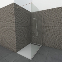 Glazen douchewand | Brons