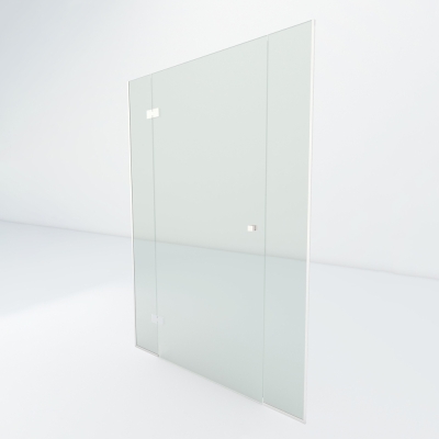 Glazen douchedeur met zijpaneel | Wit