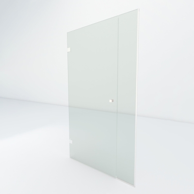 Glazen douchedeur met zijpaneel | Wit