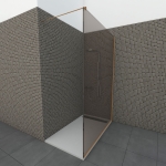 Glazen douchewand | Koper