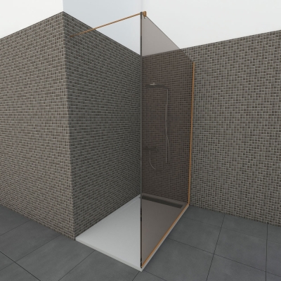 Glazen douchewand | Koper