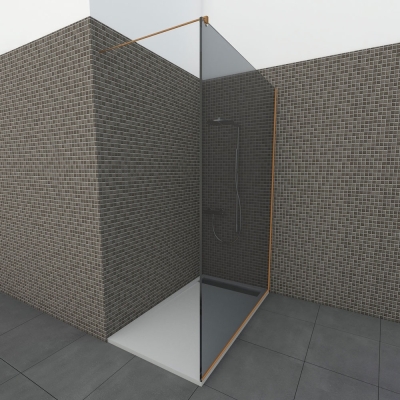 Glazen douchewand | Koper