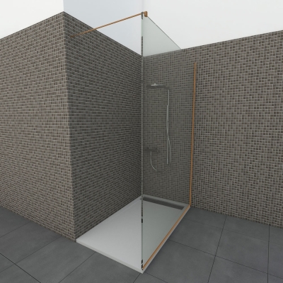 Glazen douchewand | Koper