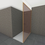 Glazen douchewand tot plafond | Koper