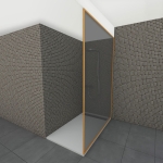 Glazen douchewand tot plafond | Koper