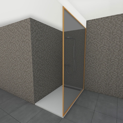 Glazen douchewand tot plafond | Koper