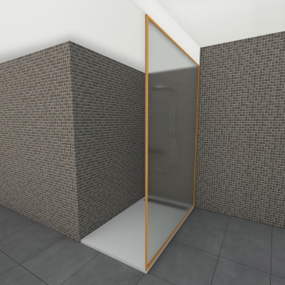 Glazen douchewand tot plafond | Koper