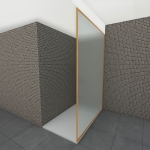 Glazen douchewand tot plafond | Koper