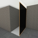Glazen douchewand tot plafond | Koper